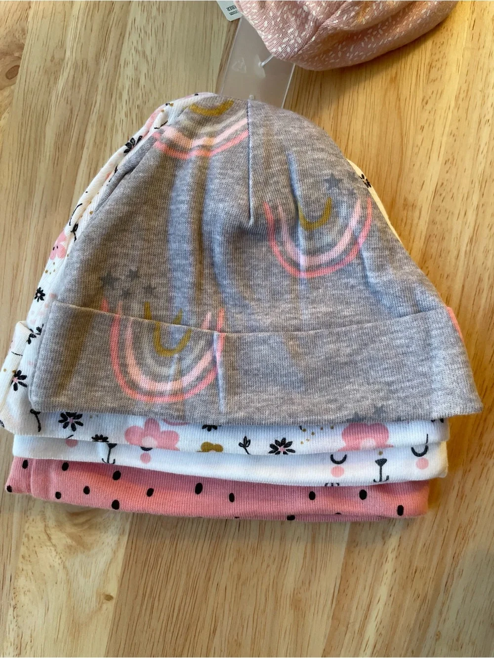 16 Pc Newborn Girl Bundle - 5 Caps, Hat, Headband, Booties, 8 Bibs NWOT/NWT
